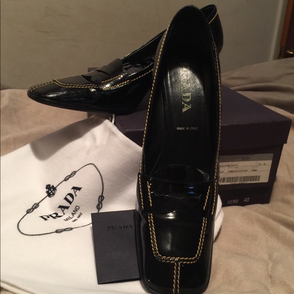 prada calzature donna vernice nero